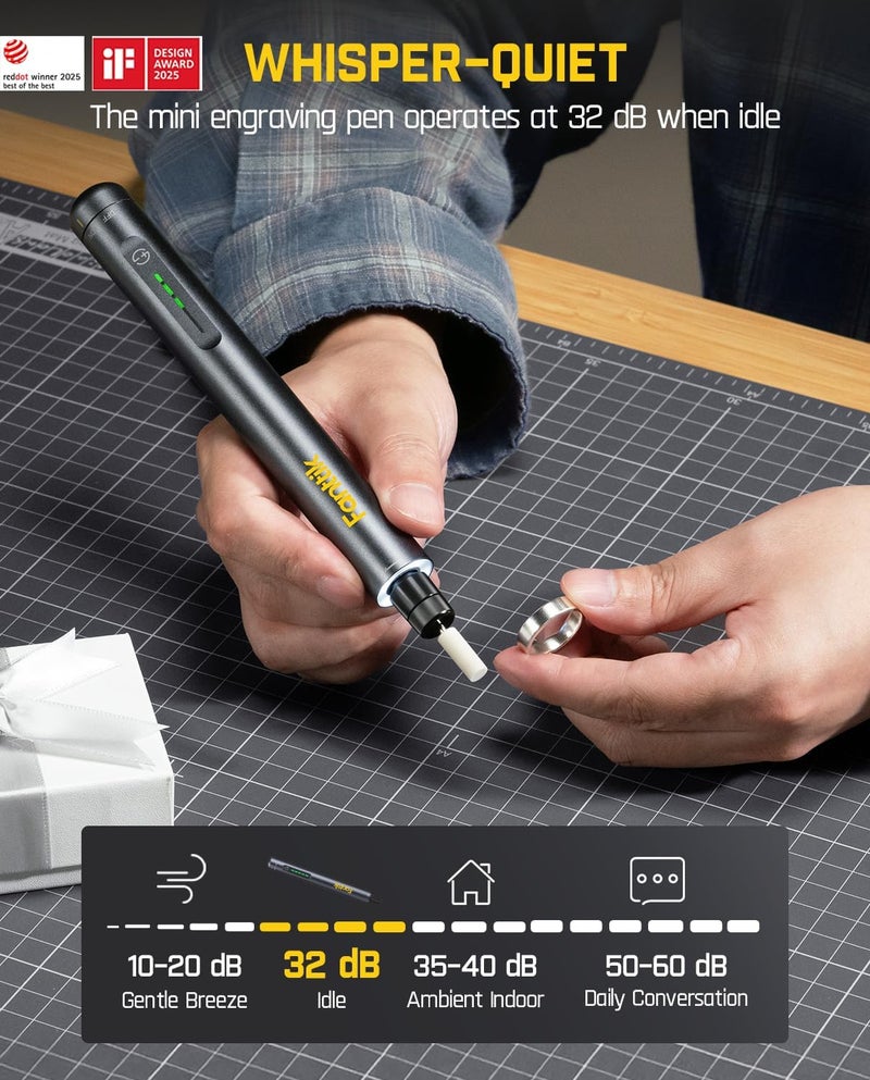 Fanttik F2 Master Mini Cordless Rotary Tool Kit, NeoPulse Motor, 5 Speed, 25000 RPM, Revostor Hub, 35 Accessories, Engraving Pen, for 3D Printer Sanding, Polishing, Drilling, Carving, DIY Crafts - Image 5